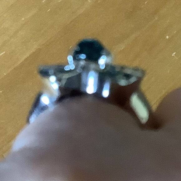 𝅺STERLING SILVER 925 BLUE SAPPHIRE RING SIZE US 7.5​​ - Picture 3 of 7